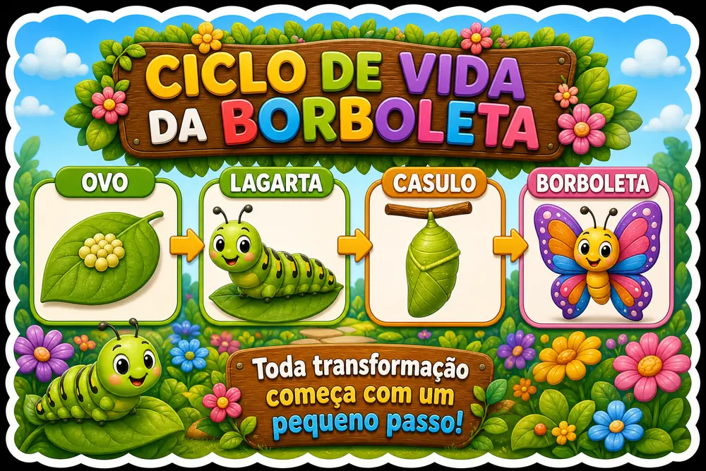 Amostra do painel Ciclo de Vida da Borboleta