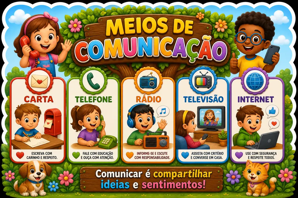 Amostra do painel Meios de Comunicação