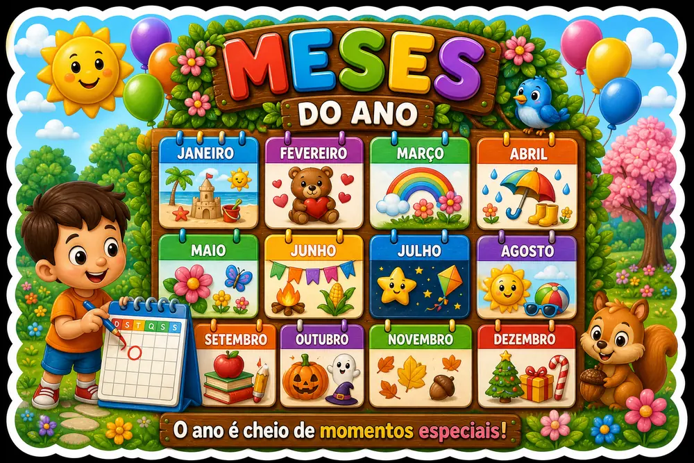 Amostra do painel Meses do Ano
