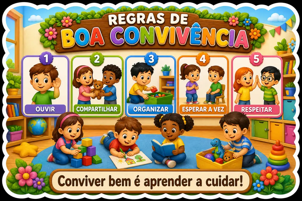 Amostra do painel Regras de Boa Convivência