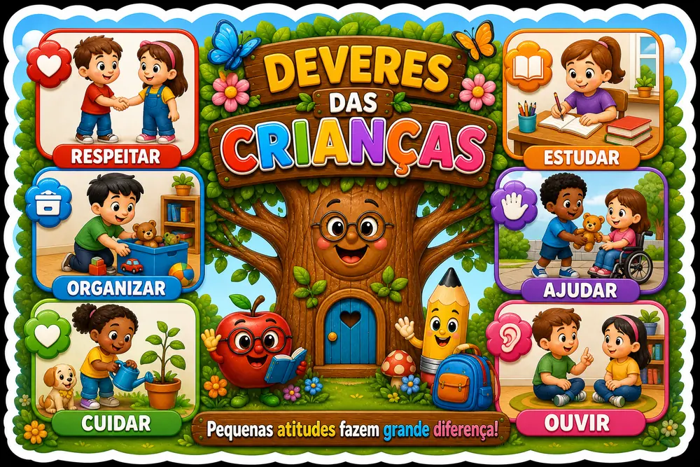 Amostra do painel Deveres das Crianças