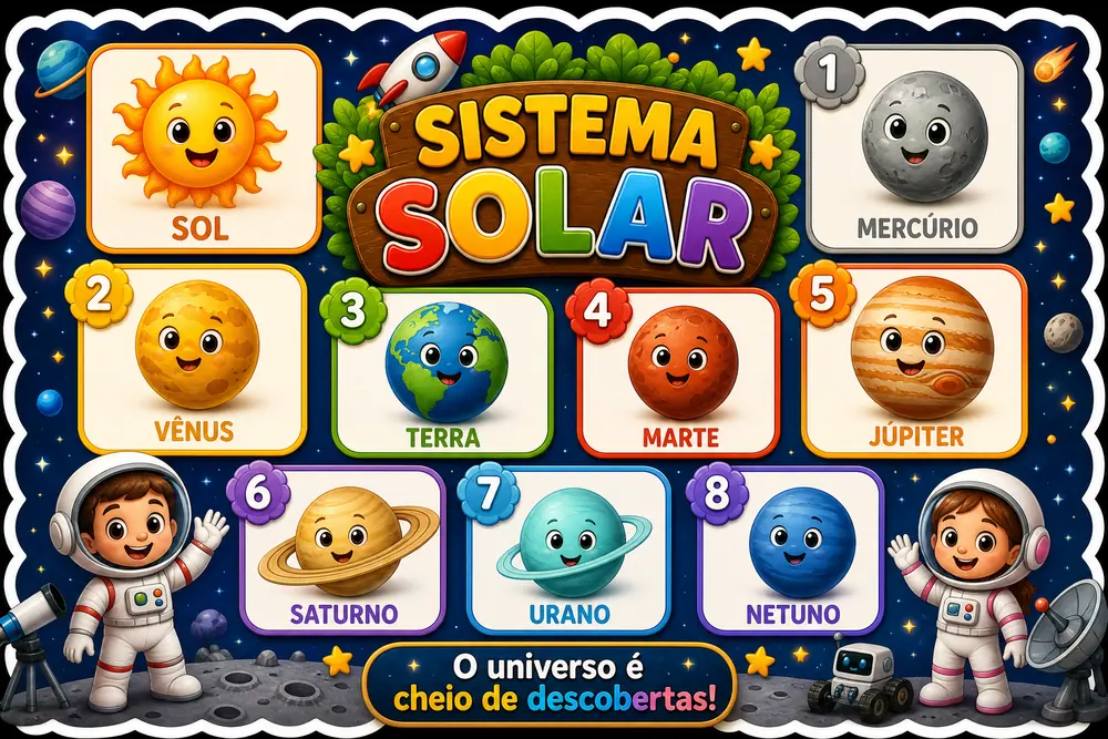 Amostra do painel Sistema Solar