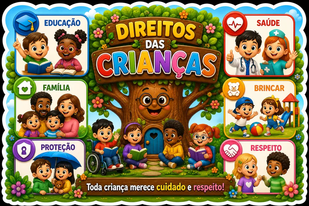 Amostra do painel Direitos das Crianças
