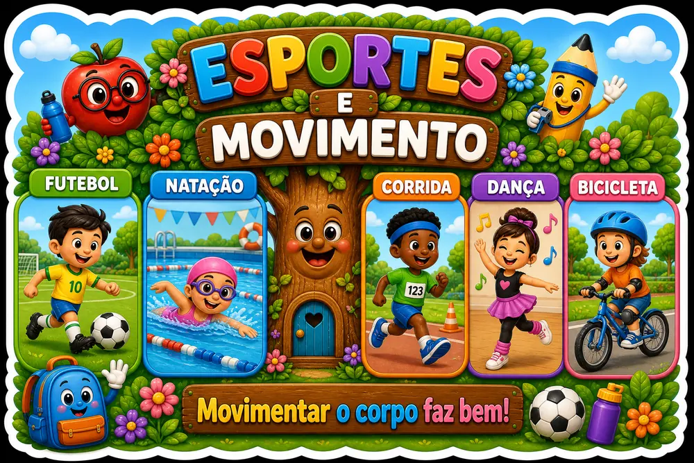 Amostra do painel Esportes e Movimento