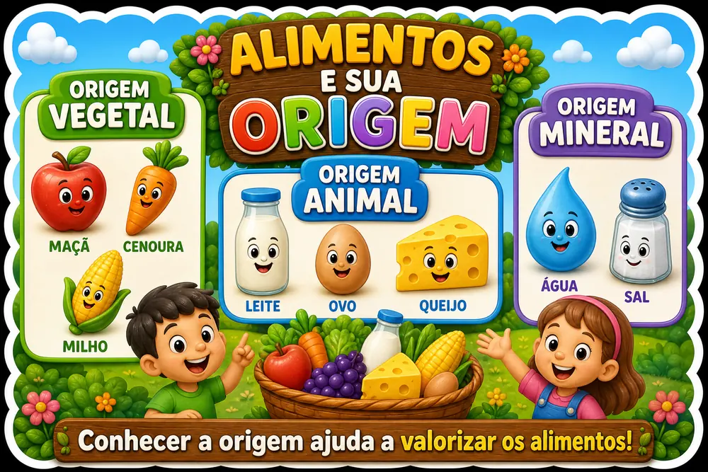 Amostra do painel Alimentos e sua Origem