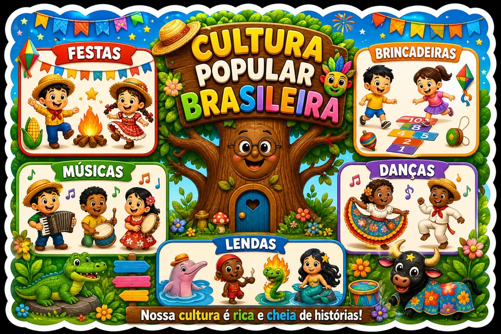 Amostra do painel Cultura Popular Brasileira